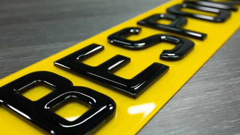 A yellow personalized license plates