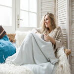 A Girl is with Allergy-Friendly Blanket Throws